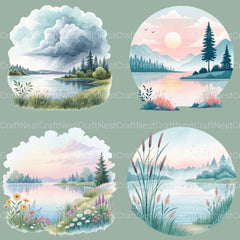 Dreamy Landscapes Clipart Bundle - CraftNest - Digital Crafting and Art