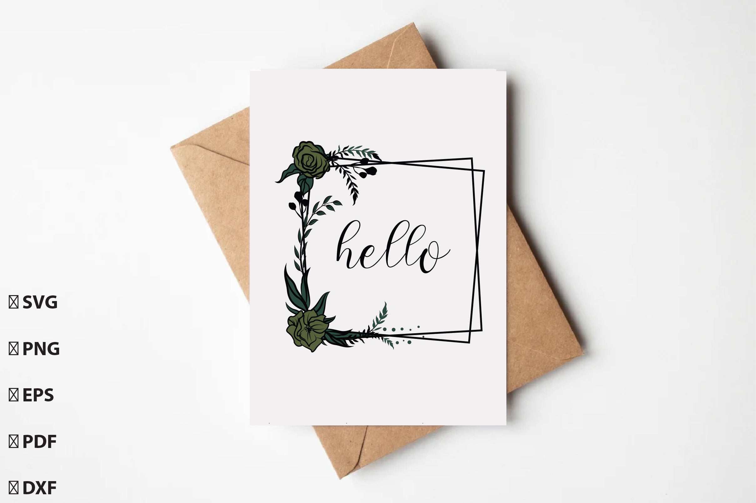 Flowers Card Flowers Illustrations With Recycled Envelope Bundle - CraftNest - Digital Crafting and Art