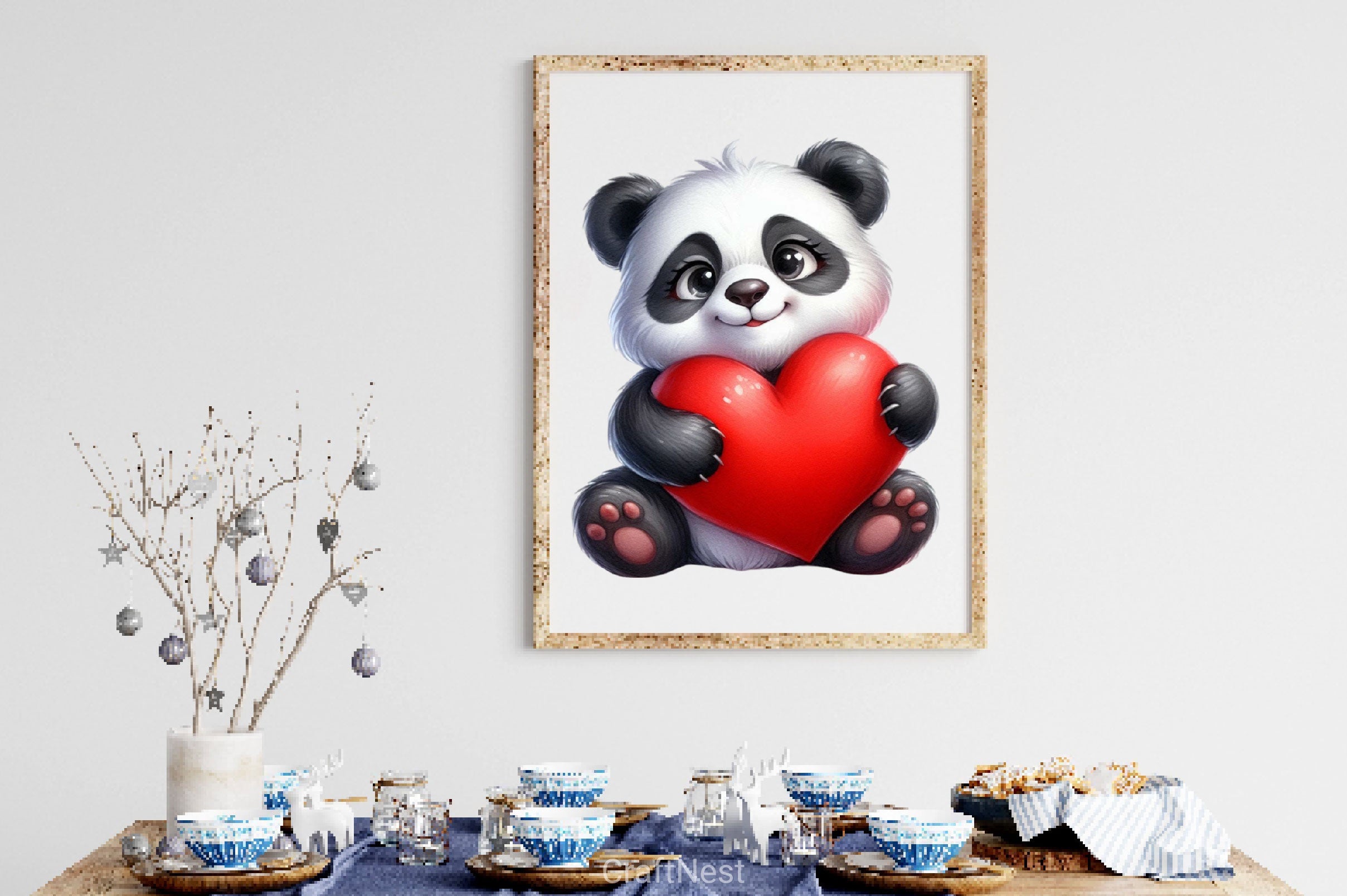 Adorable Animals Hug Hearts Clipart Bundle - CraftNest - Digital Crafting and Art