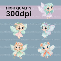 Cute Fairies Clipart Bundle - CraftNest - Digital Crafting and Art