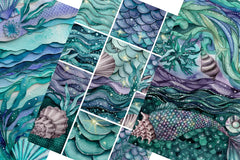 Mermaid Sparkles Junk Journal Papers - CraftNest - Digital Crafting and Art