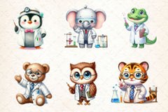 Nurse Animals Doctor Animals Clipart Bundle - CraftNest - Digital Crafting and Art
