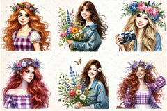 Spring Girl Clipart Bundle - CraftNest - Digital Crafting and Art