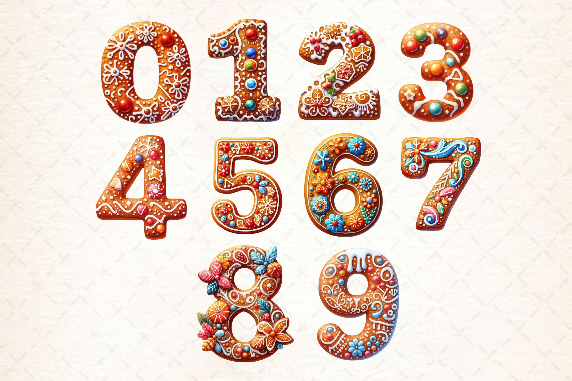 Christmas Gingerbread Cookie Alphabet Clipart Bundle - CraftNest - Digital Crafting and Art