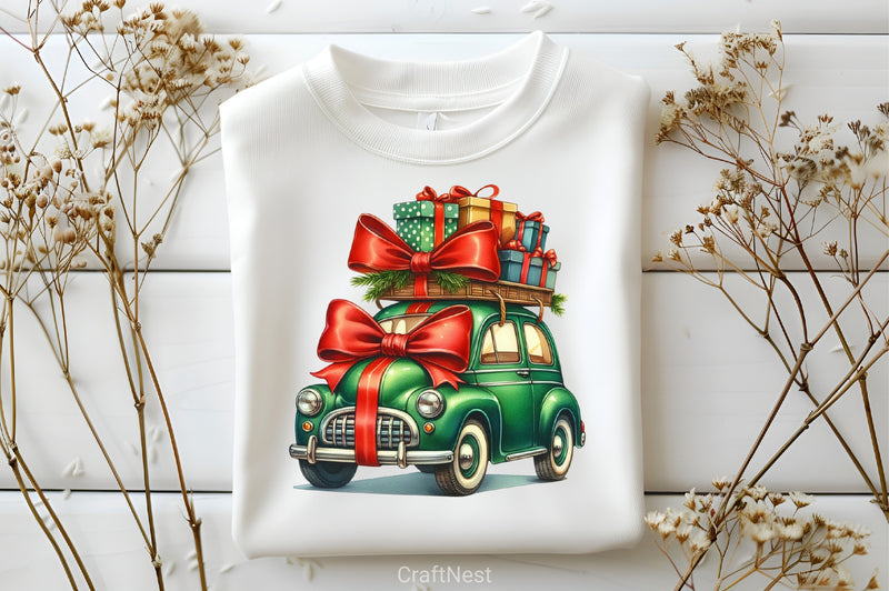 Christmas Car Clipart Bundle 3 - CraftNest - Digital Crafting and Art