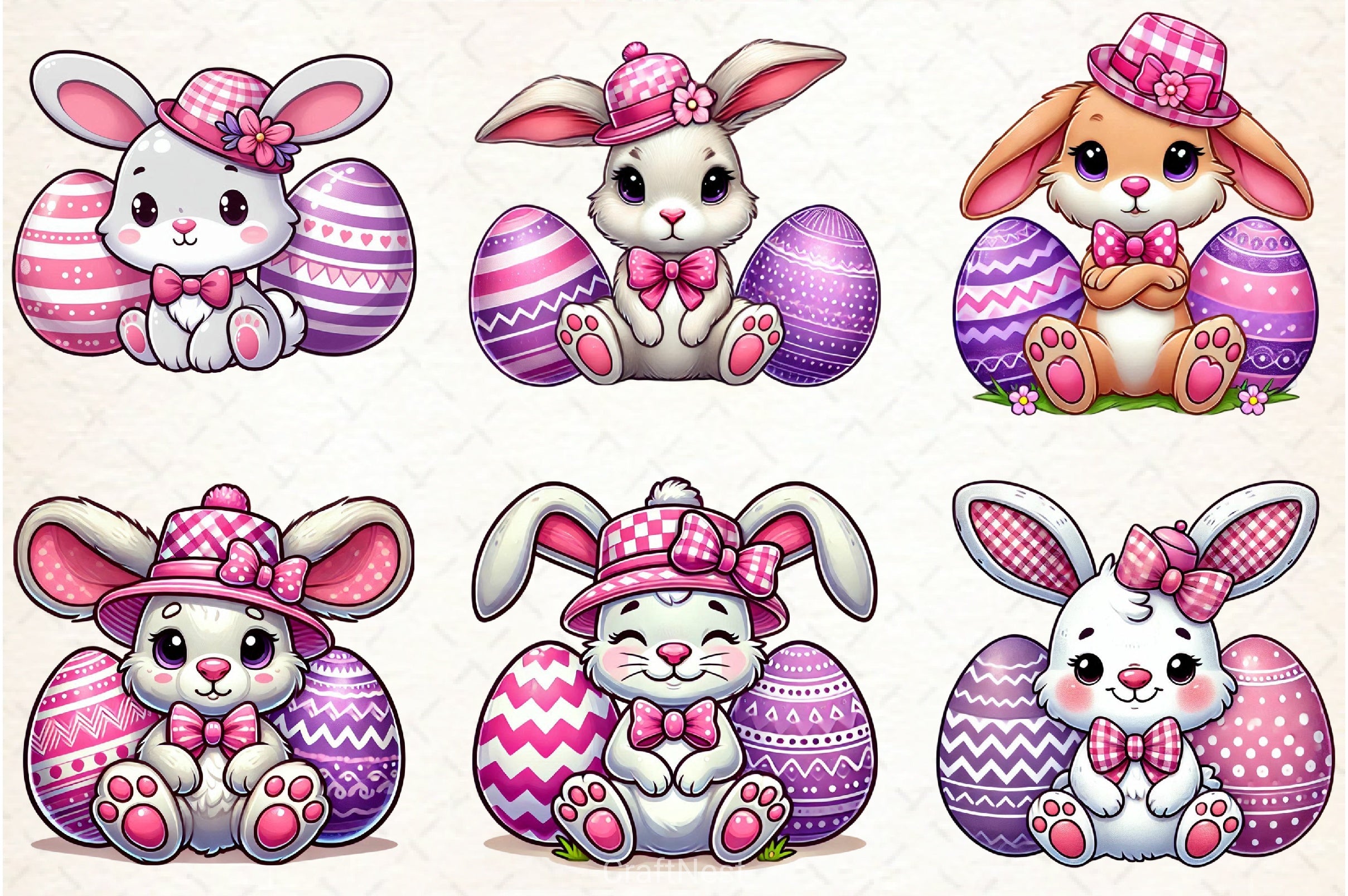 Cute Easter Bunny Clipart Bundle 36 - CraftNest - Digital Crafting and Art