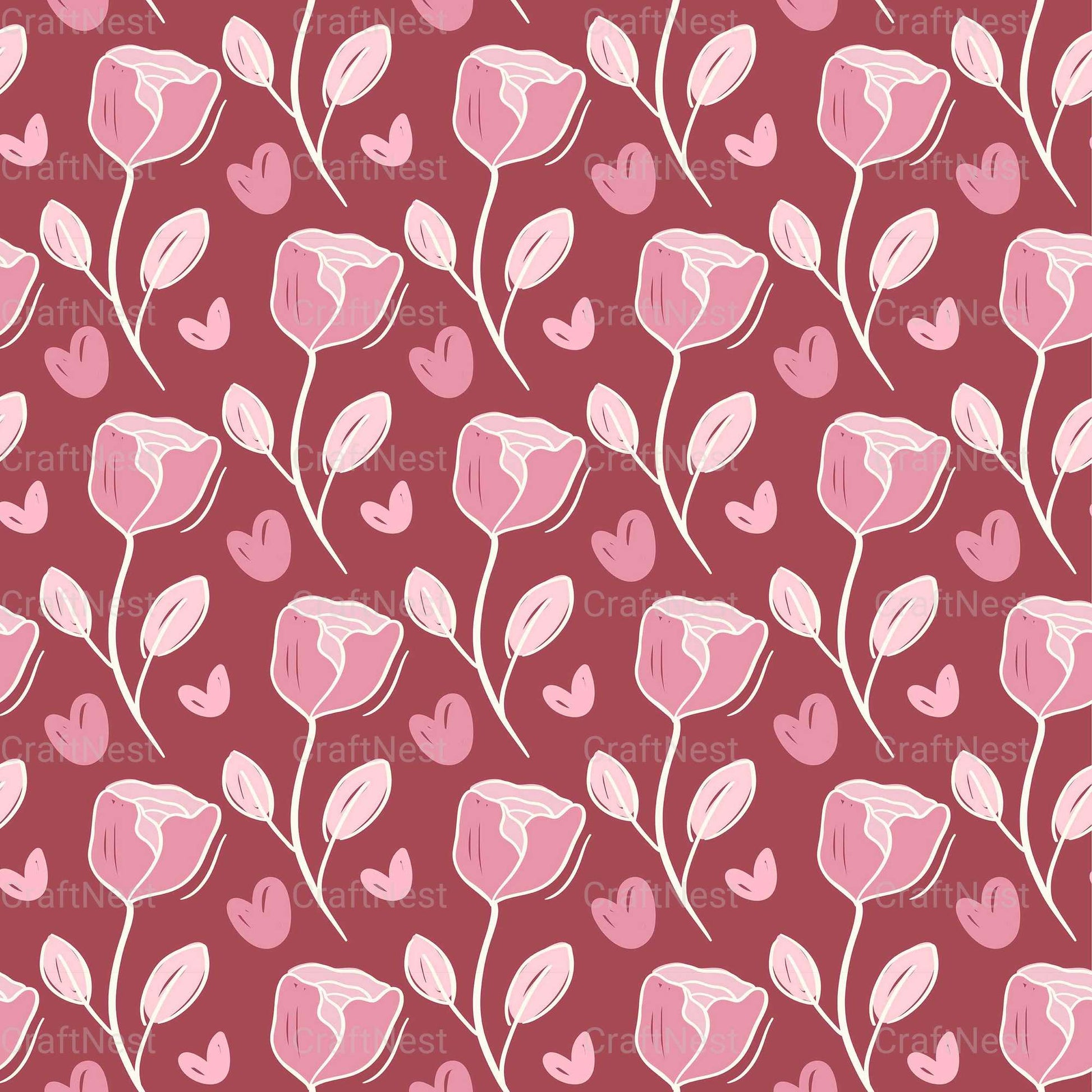 Valentines Day Seamless Digital Paper 1 - CraftNest - Digital Crafting and Art