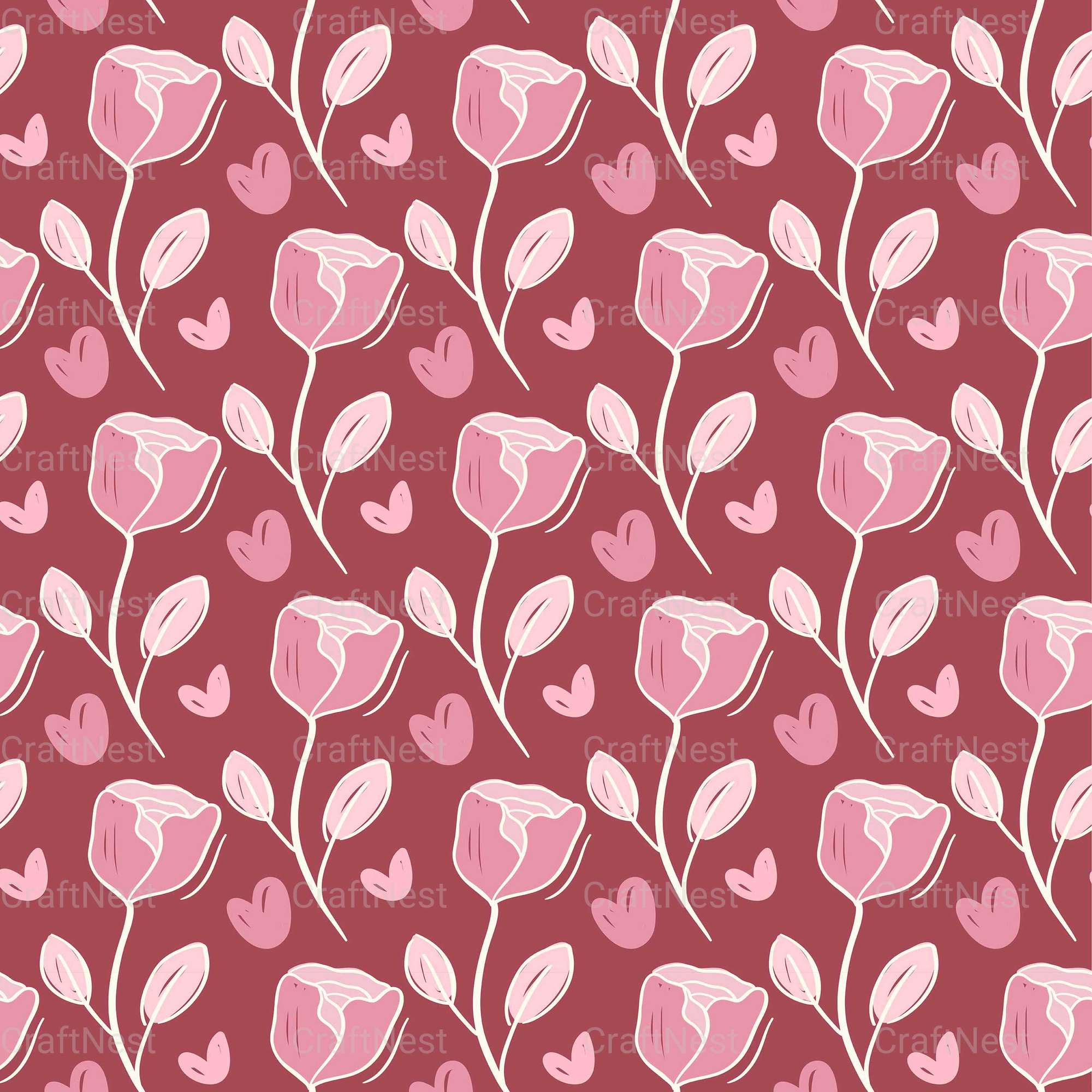 Valentines Day Seamless Digital Paper 1 - CraftNest - Digital Crafting and Art