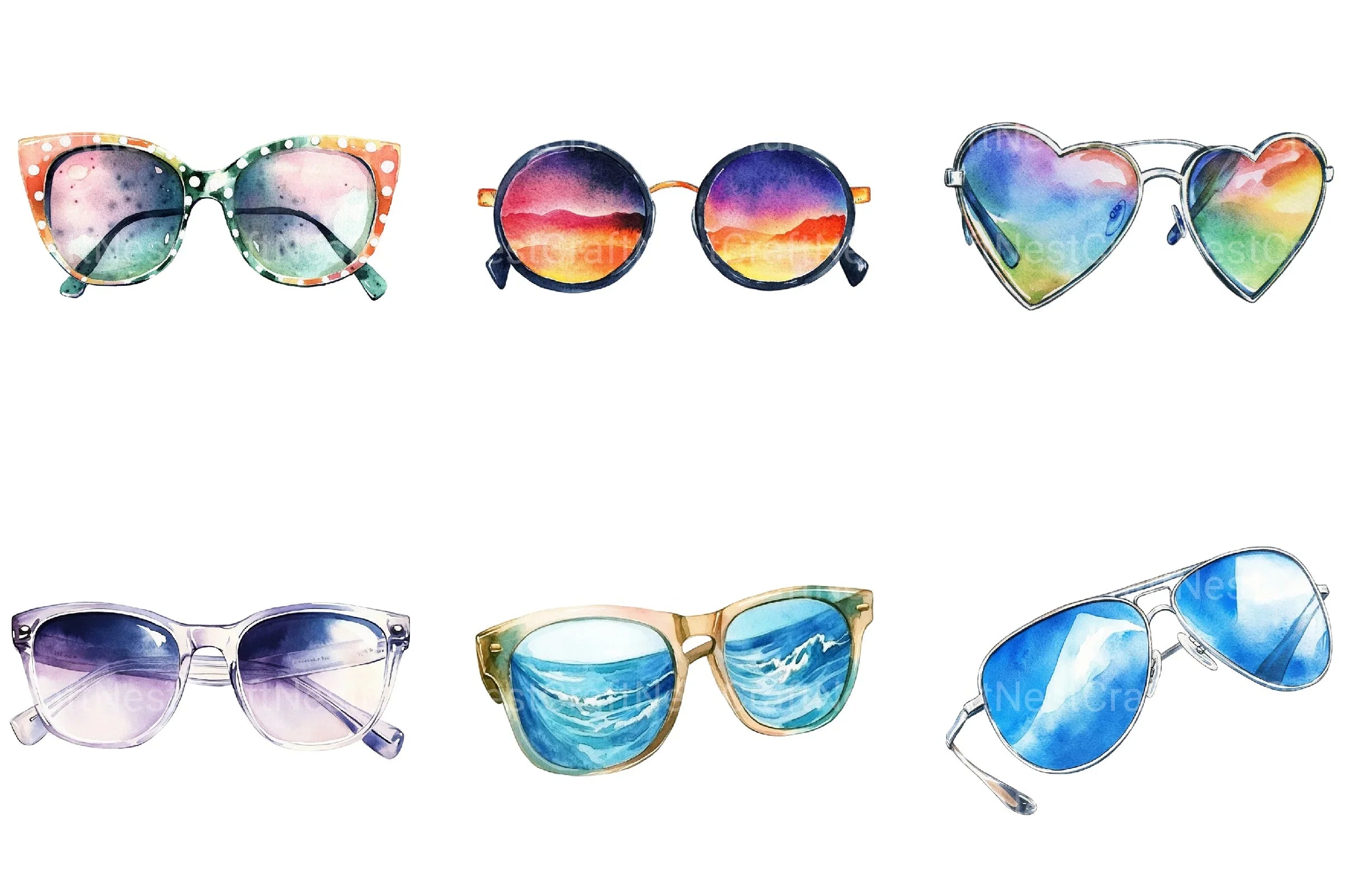 Summer Sunglasses Clipart Bundle - CraftNest - Digital Crafting and Art