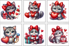 Valentine Cats Clipart Bundle - CraftNest - Digital Crafting and Art