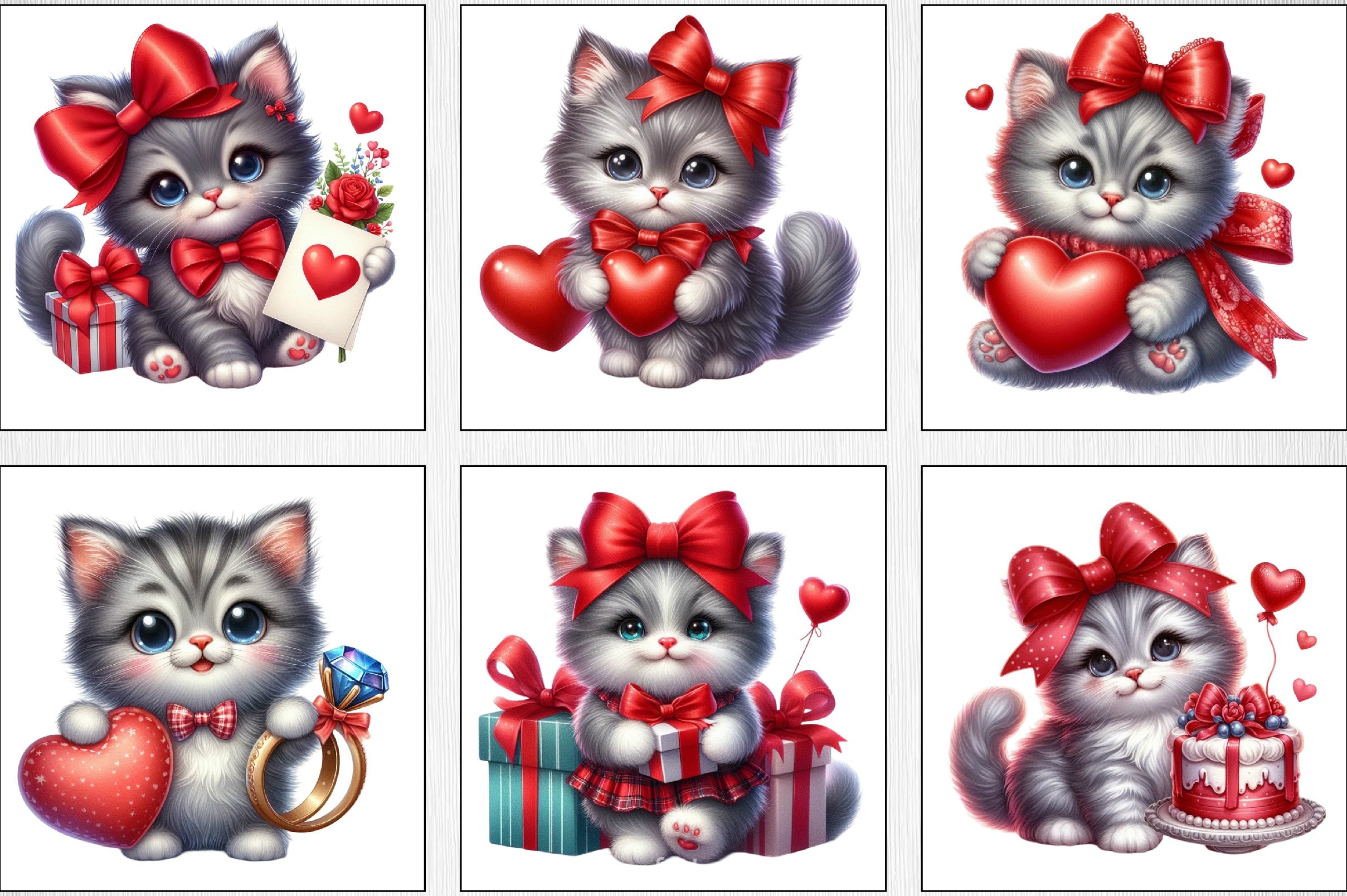 Valentine Cats Clipart Bundle - CraftNest - Digital Crafting and Art