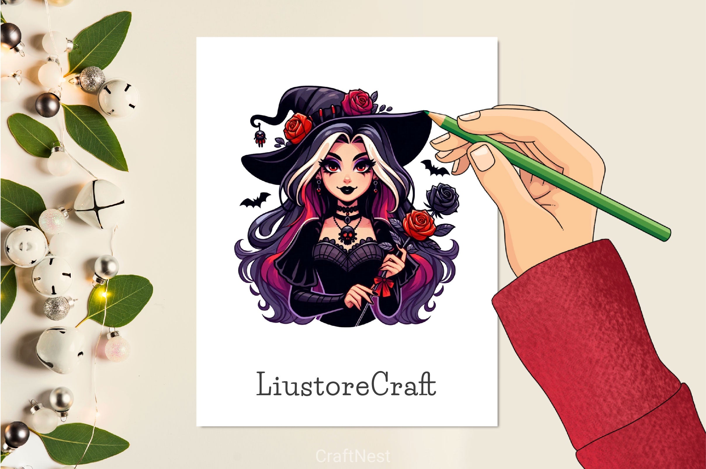 Vintage Pin Up Halloween Girl Clipart Bundle ,11 - CraftNest - Digital Crafting and Art