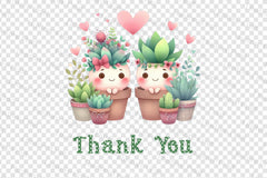 Cute Valentine Plant Couple Clipart Bundle - CraftNest - Digital Crafting and Art