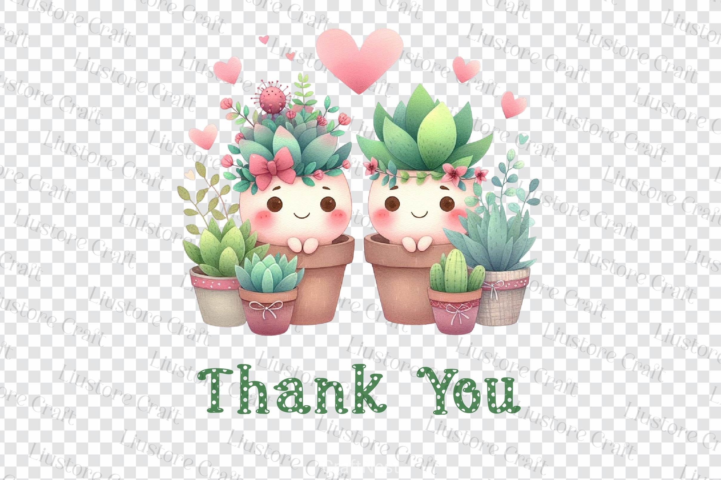 Cute Valentine Plant Couple Clipart Bundle - CraftNest - Digital Crafting and Art