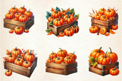 Pumpkin Wooden Box Clipart Bundle - CraftNest - Digital Crafting and Art