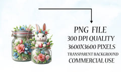 Easter Bunny Flowers Clipart Bundle - CraftNest - Digital Crafting and Art