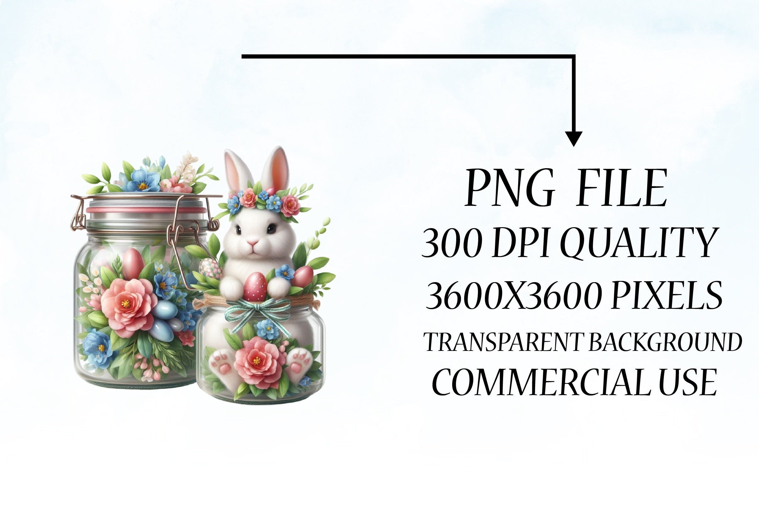 Easter Bunny Flowers Clipart Bundle - CraftNest - Digital Crafting and Art