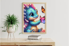 Cute Dragon With Butterfly Clipart Bundle - CraftNest - Digital Crafting and Art