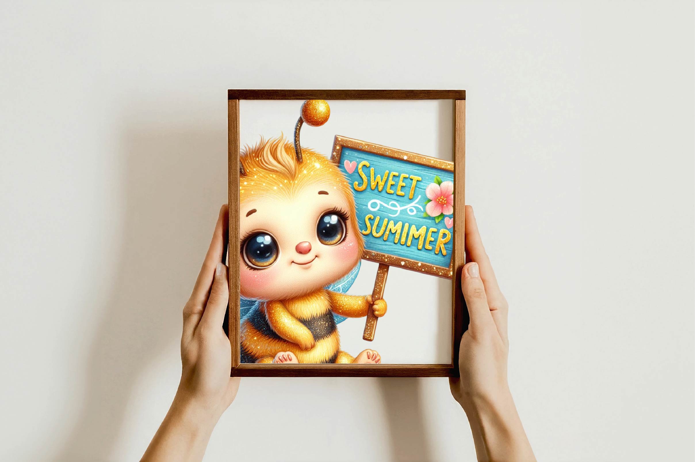 Bee With A Sign That Says Sweet Summer Clipart Bundle - CraftNest - Digital Crafting and Art