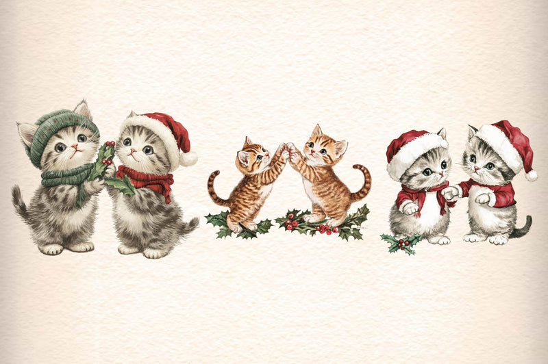 Cat Cute Christmas Clipart Bundle - CraftNest - Digital Crafting and Art