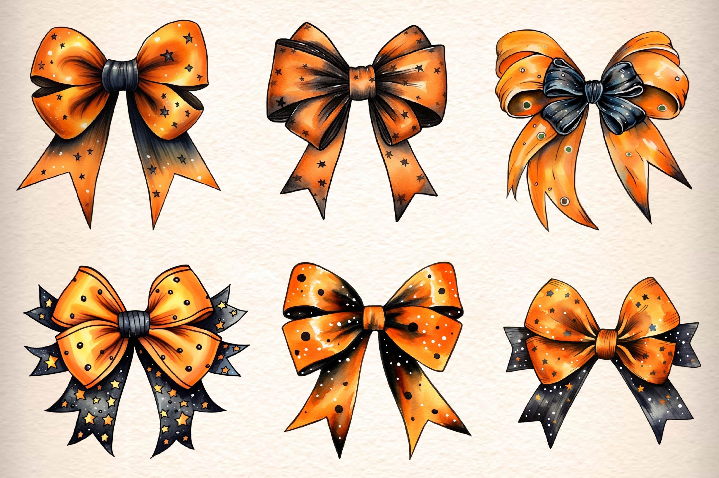 Halloween Bow Clipart Bundle 1 - CraftNest - Digital Crafting and Art