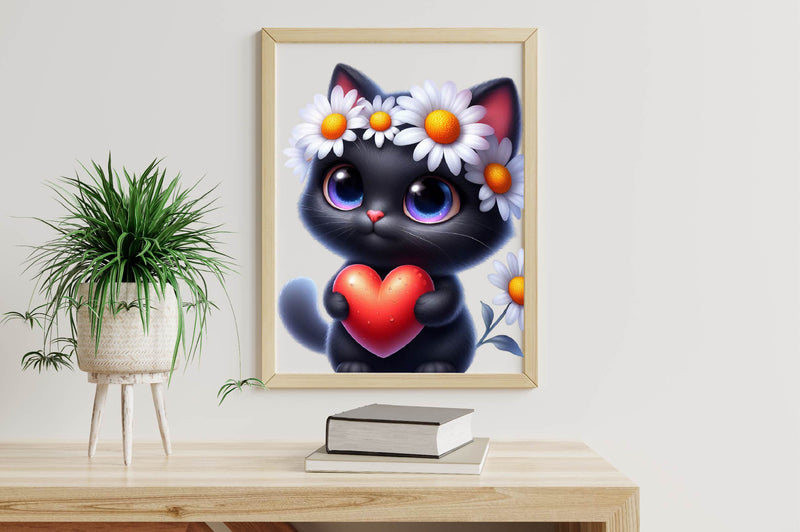 Spring Black Cat Clipart Bundle - CraftNest - Digital Crafting and Art