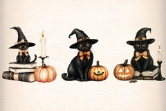 Halloween Black Cat Clipart Bundle 2 - CraftNest - Digital Crafting and Art