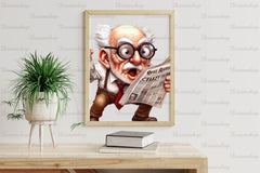Funny Newspaper Grandpa Clipart Bundle - CraftNest - Digital Crafting and Art