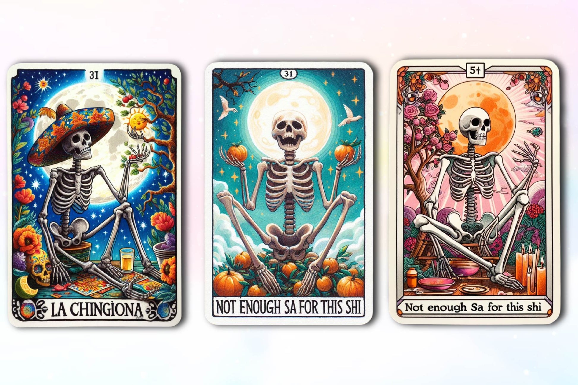 Sarcastic Skeleton Tarot Card Clipart Bundle - CraftNest - Digital Crafting and Art
