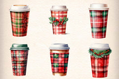 Christmas Coffee Cup Clipart Bundle 1 - CraftNest - Digital Crafting and Art