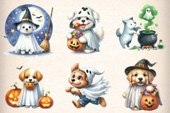 Halloween Ghost Dogs Clipart Bundle - CraftNest - Digital Crafting and Art