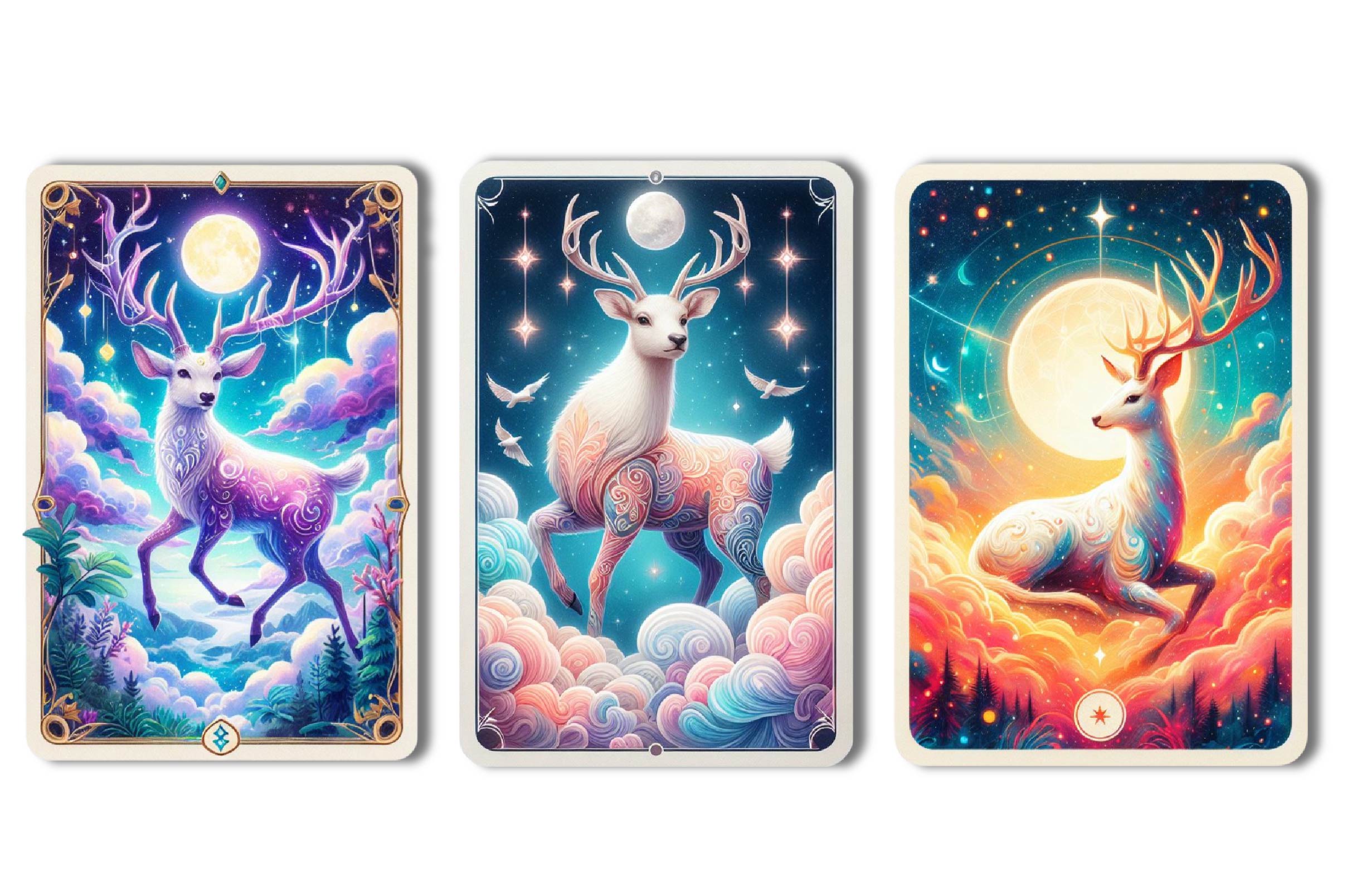 Magic And Celestial Deer Tarot Card Clipart Bundle - CraftNest - Digital Crafting and Art