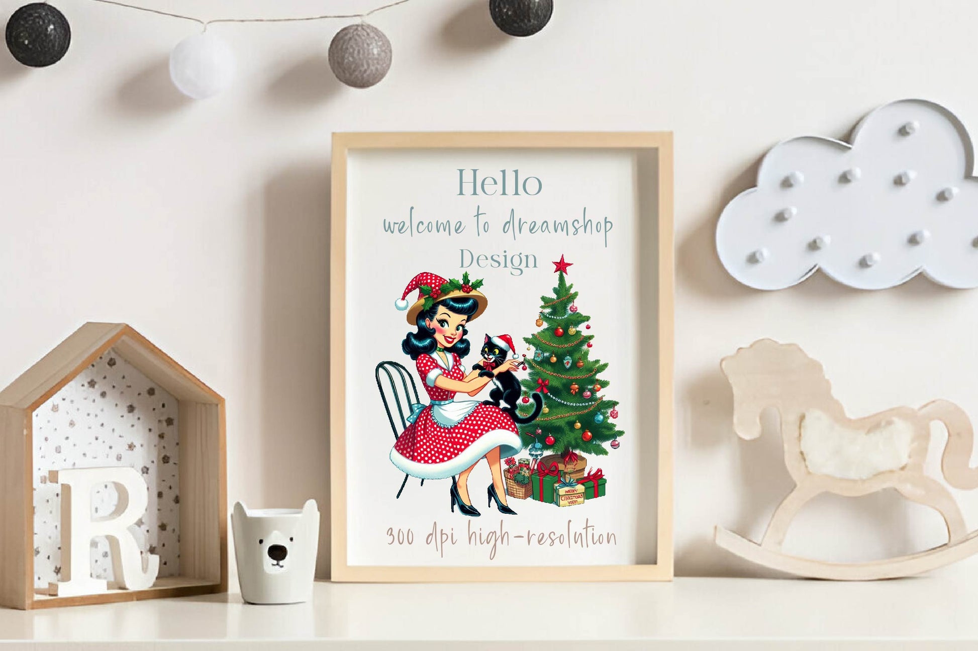 Vintage Pin Up Girl Christmas Clipart Bundle - CraftNest - Digital Crafting and Art