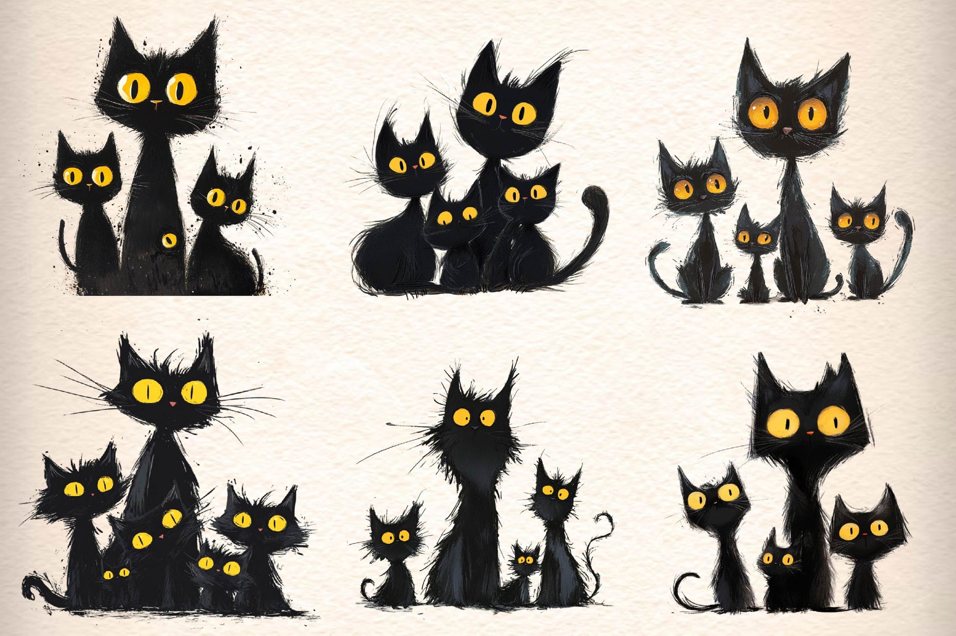 Whimsical Black Cat Clipart Bundle 1 - CraftNest - Digital Crafting and Art