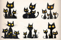 Whimsical Black Cat Clipart Bundle 1 - CraftNest - Digital Crafting and Art
