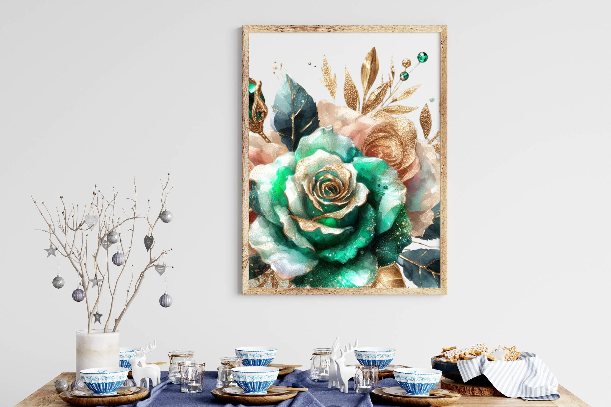 Emerald And Gold Glam Rose Clip Art Clipart Bundle - CraftNest - Digital Crafting and Art