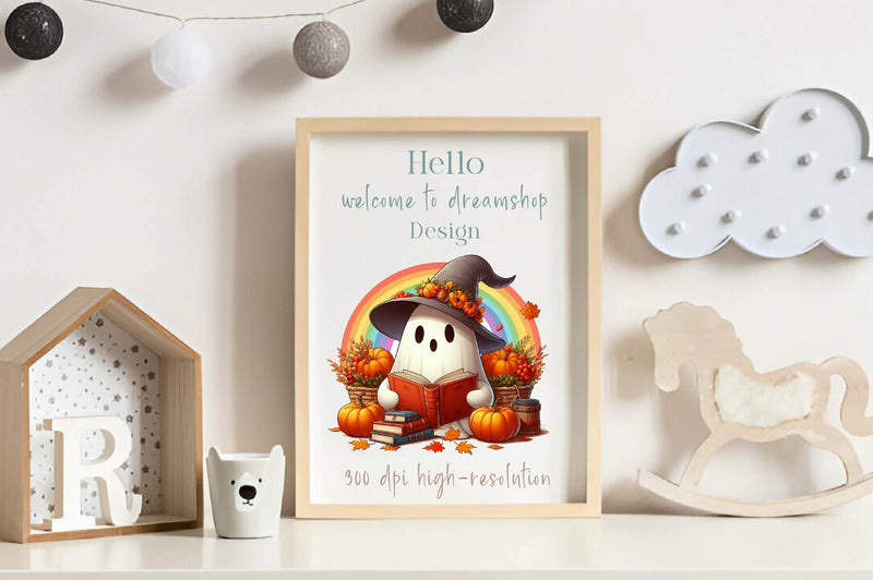 Ghost Reading A Book Clipart Bundle - CraftNest - Digital Crafting and Art