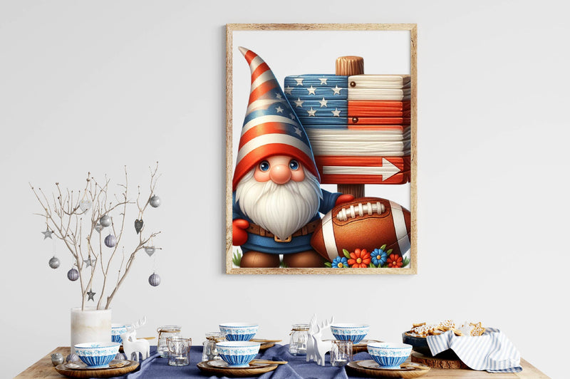 Adorable American Football Gnome Clipart Bundle - CraftNest - Digital Crafting and Art