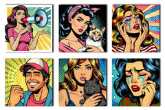 Comic Pop Art Printable Backgrounds Clipart Bundle - CraftNest - Digital Crafting and Art