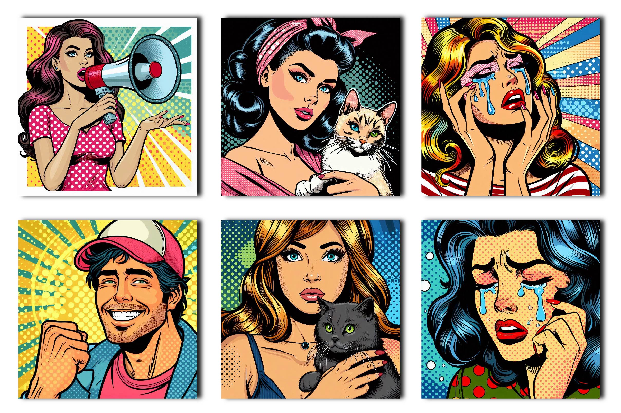 Comic Pop Art Printable Backgrounds Clipart Bundle - CraftNest - Digital Crafting and Art