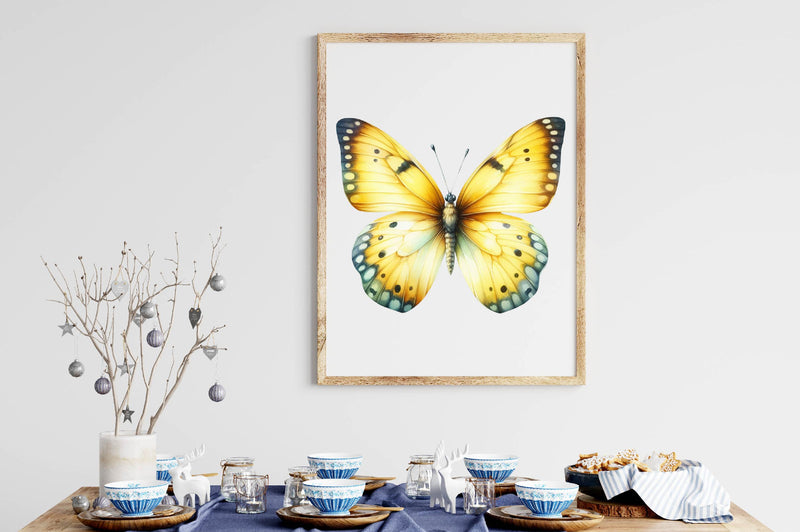 Yellow Butterfly Floral Clipart Bundle - CraftNest - Digital Crafting and Art