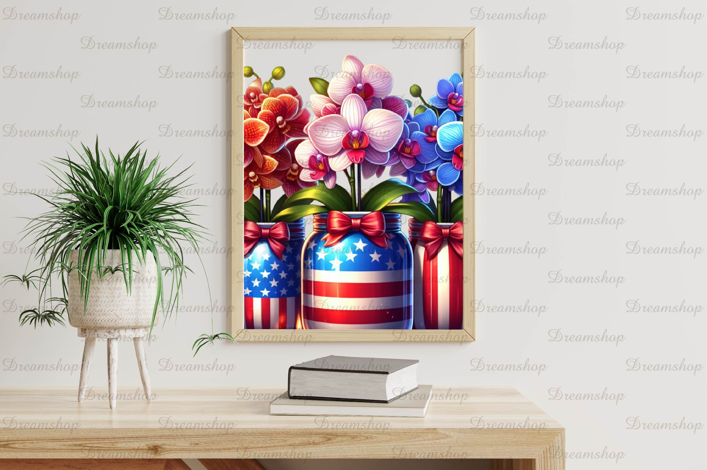 4th Of July Trio Flowers Jar Clipart Bundle - CraftNest - Digital Crafting and Art