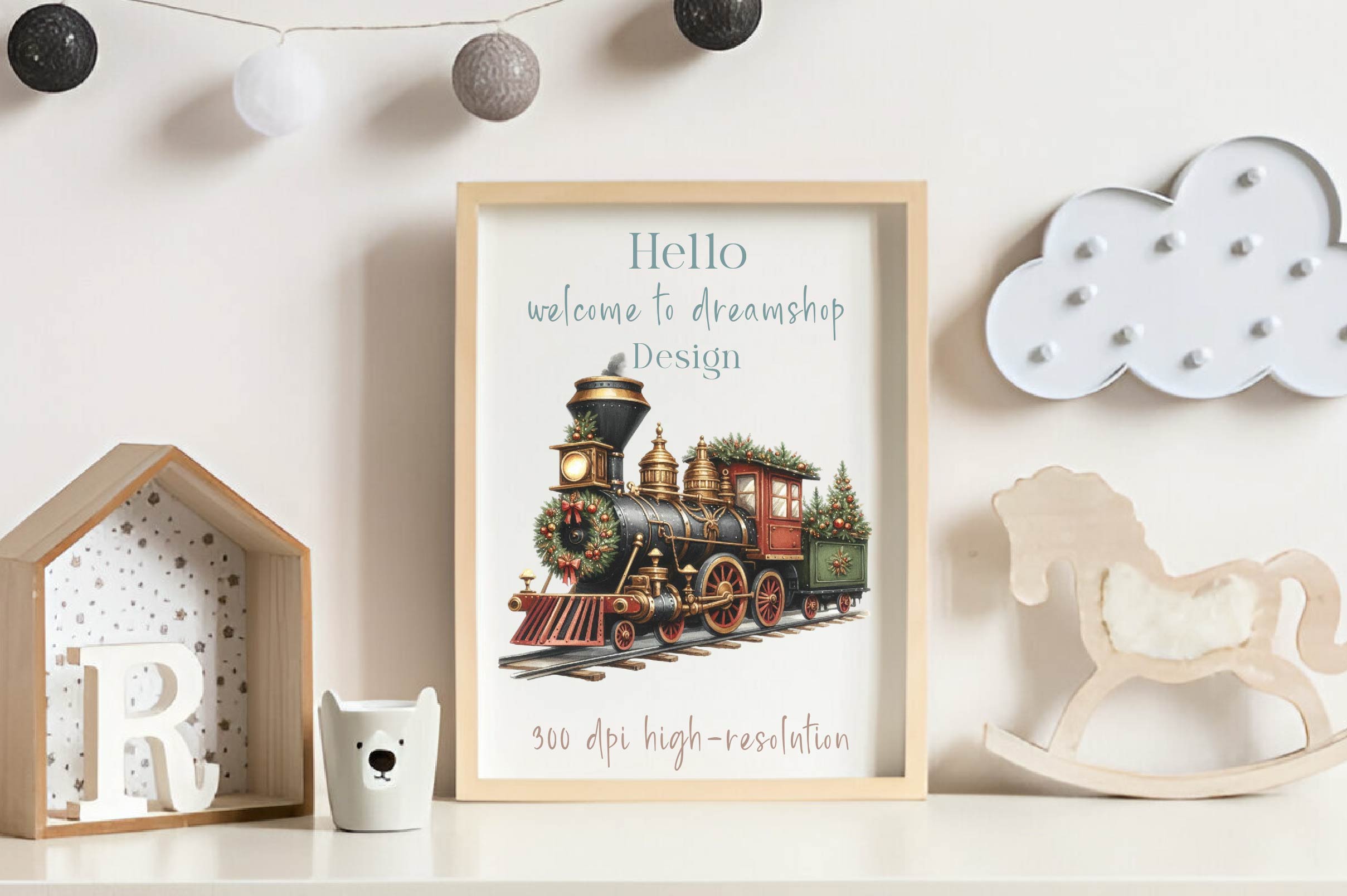 Christmas Vintage Steam Train Clipart Bundle - CraftNest - Digital Crafting and Art