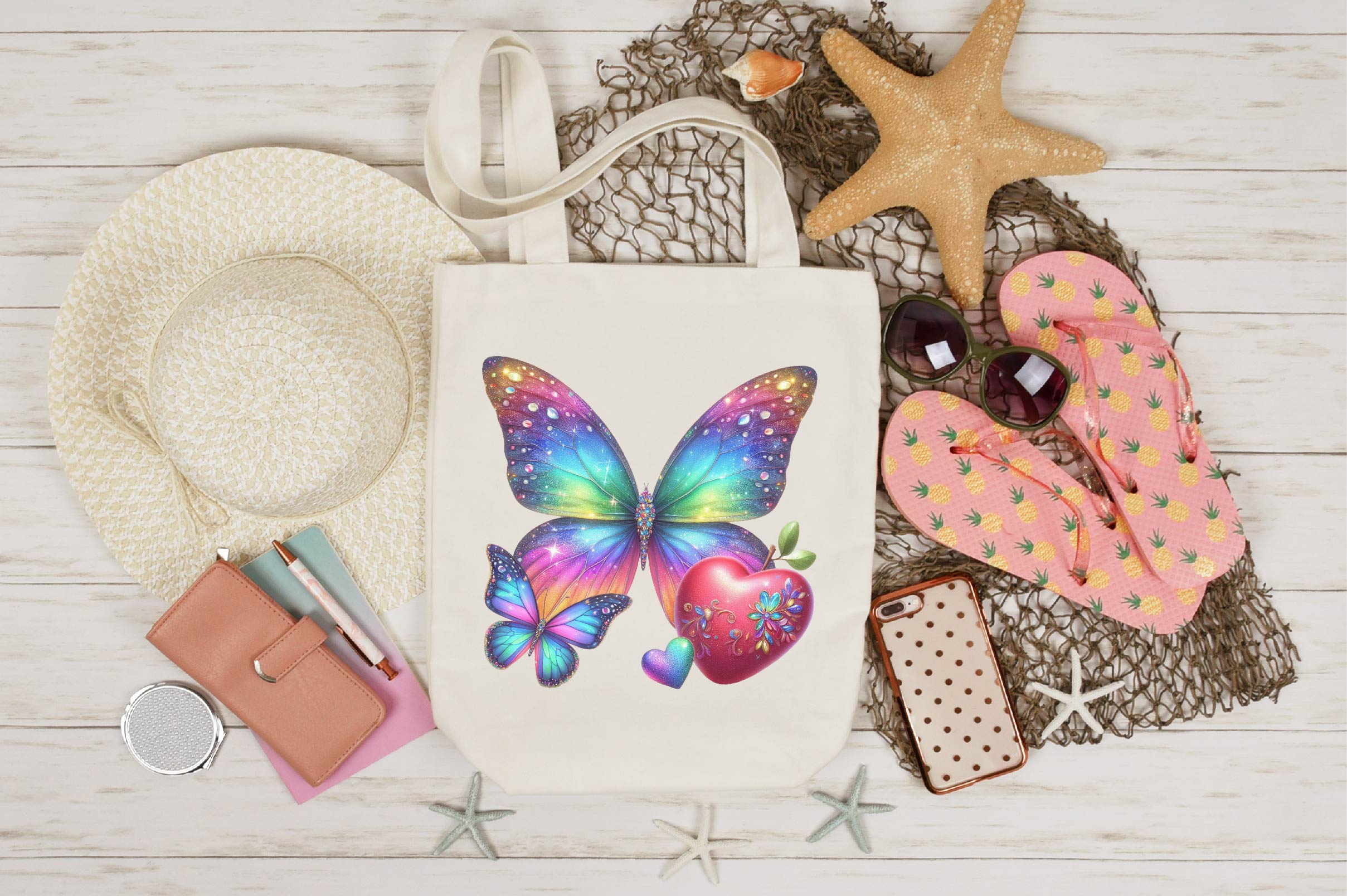 Glitter Rainbow Butterfly Clipart Bundle - CraftNest - Digital Crafting and Art
