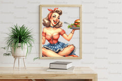 Gorgeous Pin Up Girl In Kitchen Clipart Bundle - CraftNest - Digital Crafting and Art