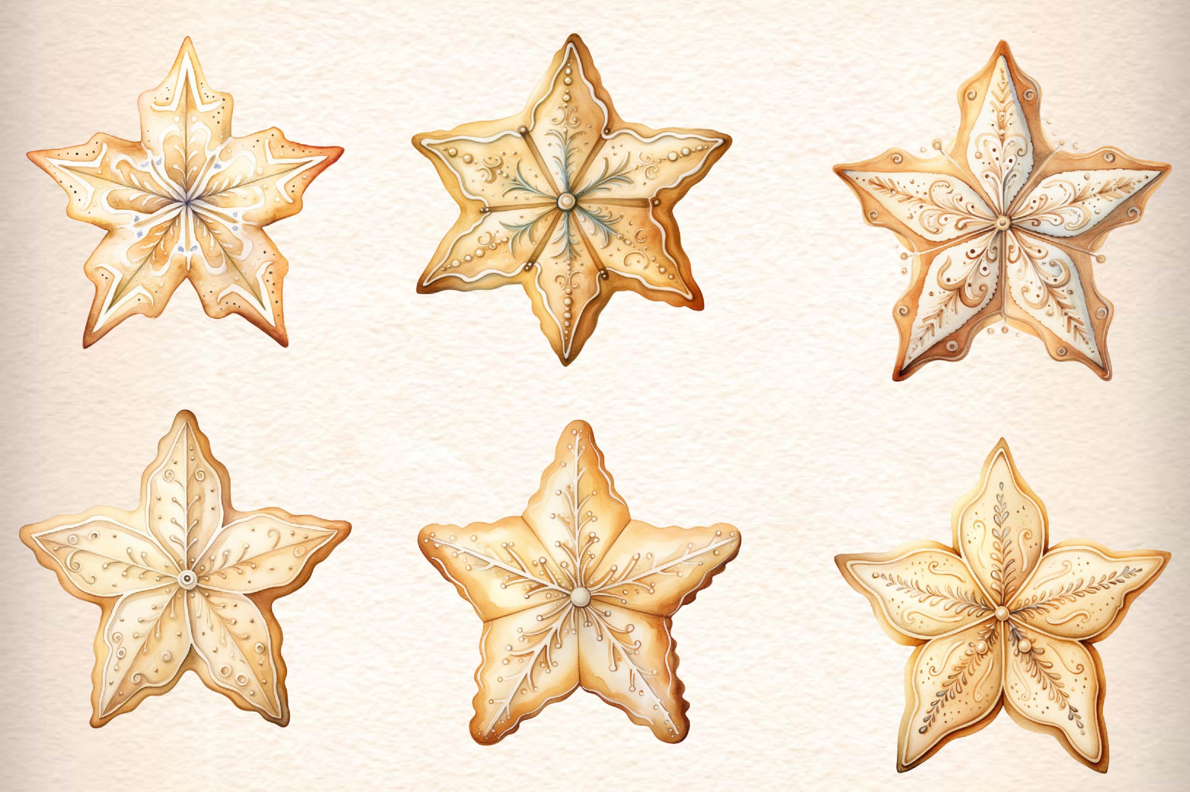 Christmas Cookie Star Clipart Bundle - CraftNest - Digital Crafting and Art