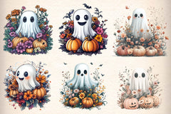 Halloween Ghost Clipart Bundle - CraftNest - Digital Crafting and Art