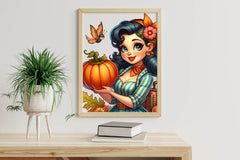 Vintage Pin Up Autumn Girl Clipart Bundle - CraftNest - Digital Crafting and Art