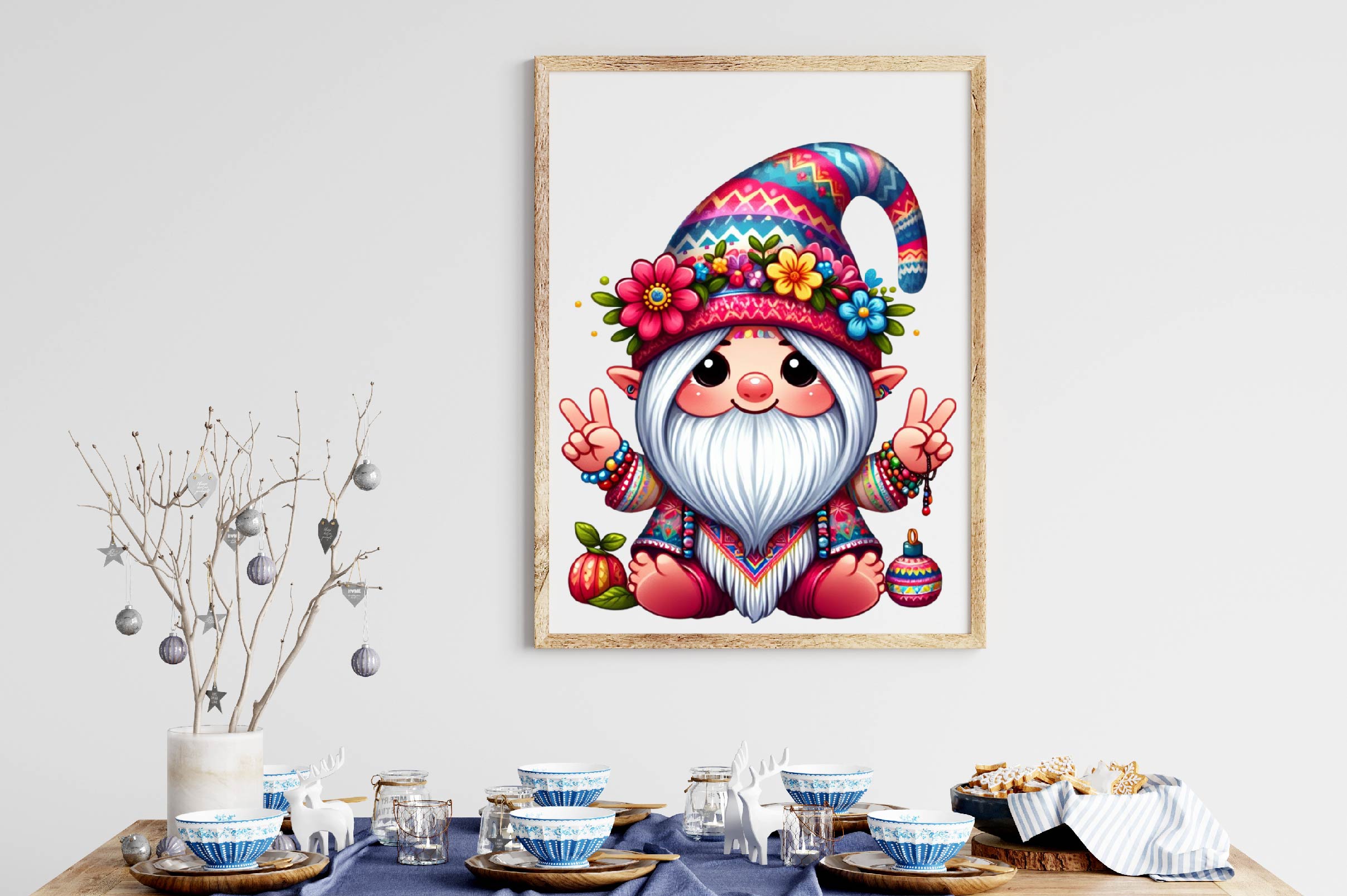 Cute Hippie Gnome Clipart Bundle - CraftNest - Digital Crafting and Art