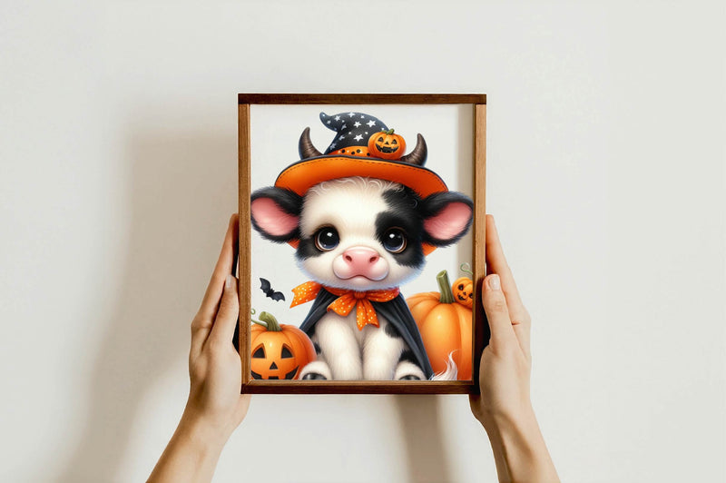 Cute Baby Cow For Halloween Clipart Bundle - CraftNest - Digital Crafting and Art